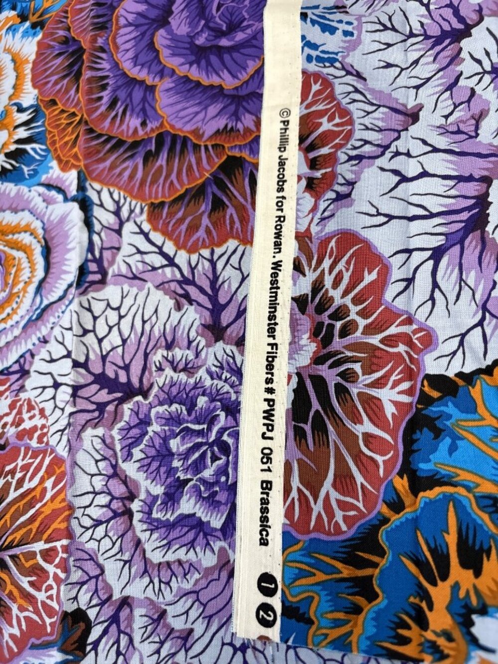 Kaffe Fassett Brassica Rowan Quilting Cotton Fabric 18x42" Purple Orange Floral - Picture 5 of 14
